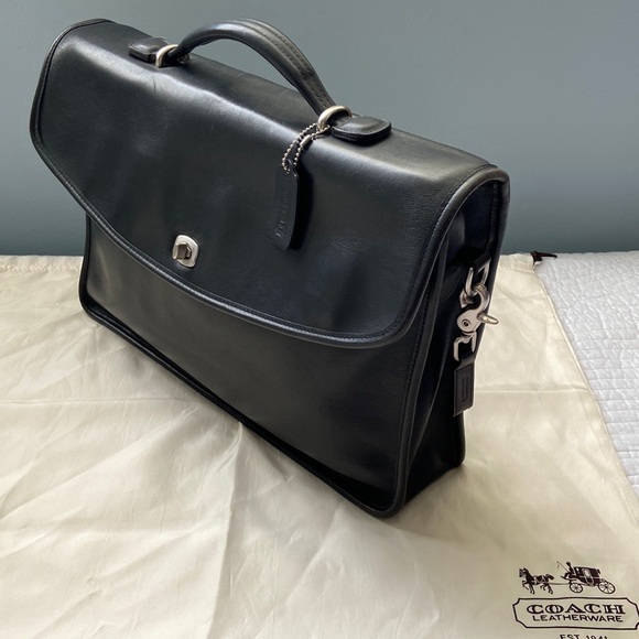Coach Handbags - Coach Lexington Vintage Leather Briefcase Bag Unisex Made in USA Black